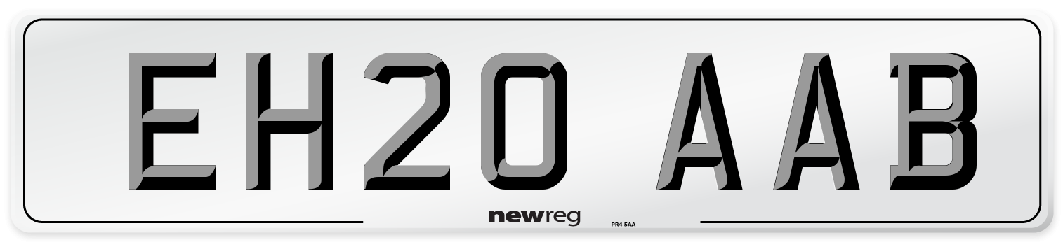 EH20 AAB Number Plate from New Reg